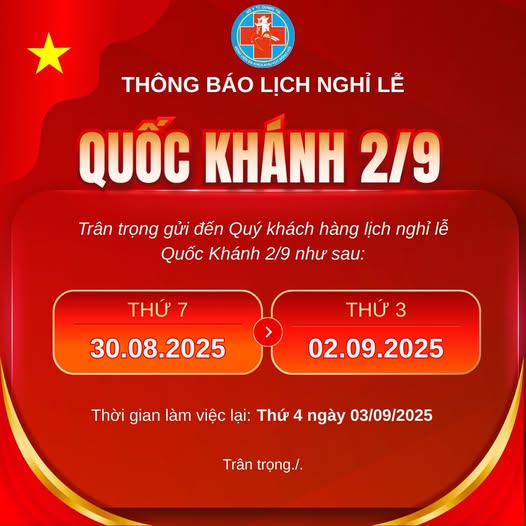 THÔNG BÁO NGHỈ LỄ QUỐC KHÁNH 2/9